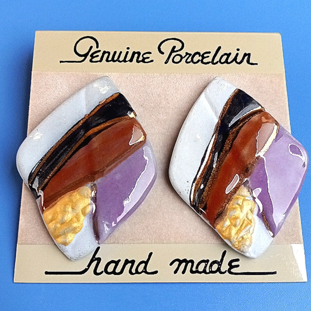 Vintage Genuine Porcelain Earrings